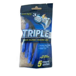 Assured Men's 3-Blade Disposable Razors 5T 6ct