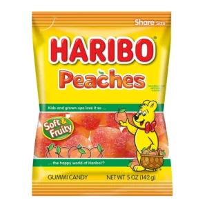 Haribo Gummi Candy Peaches 5oz 12ct