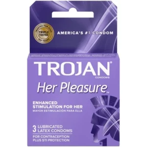 Trojan Her Pleasure Variety Pack Lubricated Condoms 3T 6ct