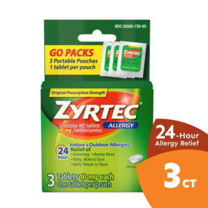 Zyrtec 24 Hour Allergy Tablets with Cetirizine HCl 3T 6ct
